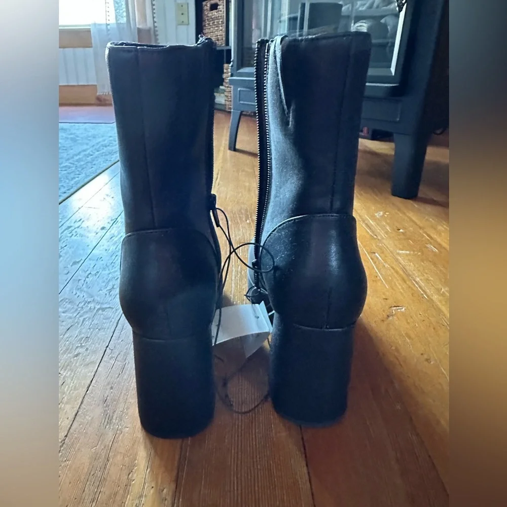 NWT Black Women's Platform memory foam Ankle Boots - Picture 2 of 6